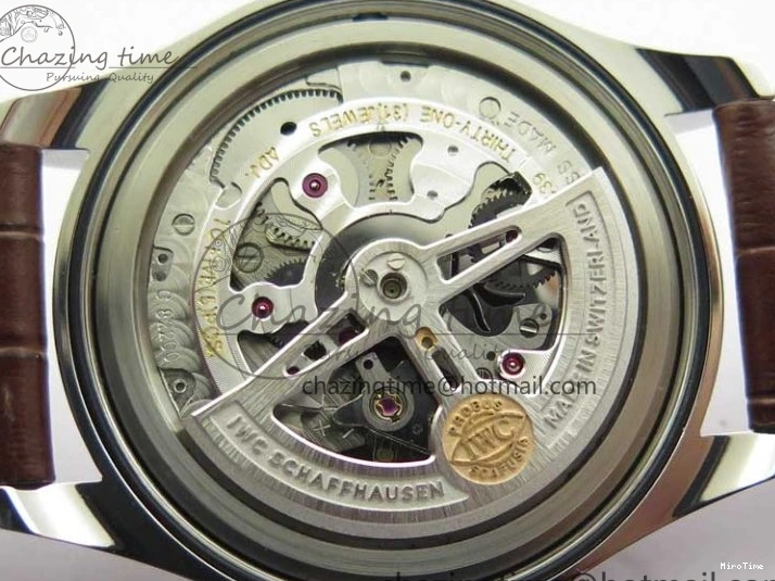 MIROTIME 0413 Original Portuguese IW358304 ZF 1:1 Best Edition SS White Dial RG Markers on Leather Strap A 7077